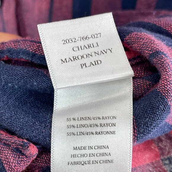 Rails Womens Medium Charli Button Up Shirt Linen Blend Long Sleeve Top - Picture 5 of 9